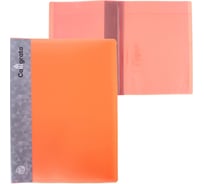 Папка Calligrata 20 прозрачных вкладышей A4 500 мкм, карман на корешке, оранжевый неон 6580787