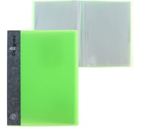 Папка Calligrata 30 прозрачных вкладышей A4 500 мкм, карман на корешке, салатовый неон 6580806