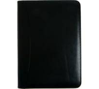 Органайзер Calligrata на кольцах А5, 96 листов, линия, на молнии с трех сторон кожзам с калькулятором черный 6245295