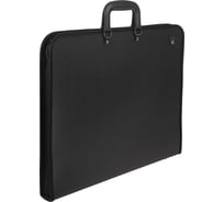 Портфель Calligrata 02 отделения А3 пластик с ручкой на молнии с лямкой черный 172379