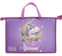 Папка Calligrata Единорожка для девочек с ручками пластик А4 55 мм 335x235 мм ПМ-А4-35 5512080