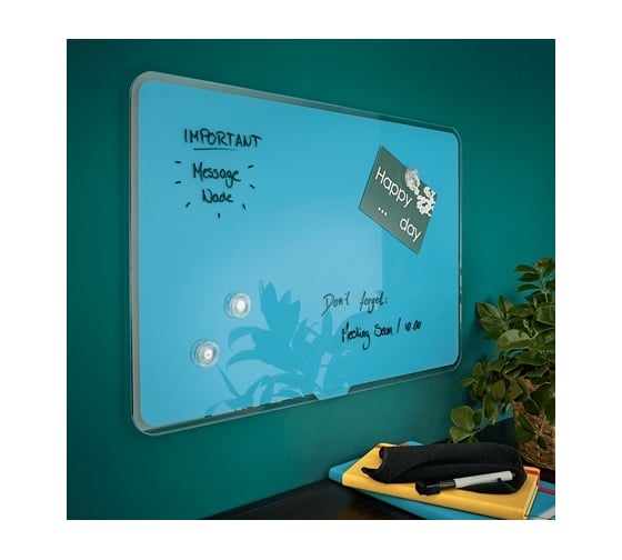 Магнитно-маркерная стеклянная доска LEITZ Cosy 60x40 см, синий 70420061