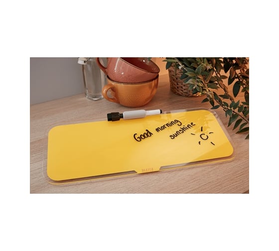 Стеклянная настольная доска для заметок LEITZ Cosy soft touch желтый 52690019