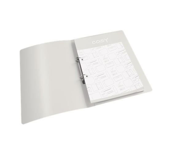 Папка LEITZ Active Cosy soft touch на 2 кольцах, 32 мм, желтый 42380019