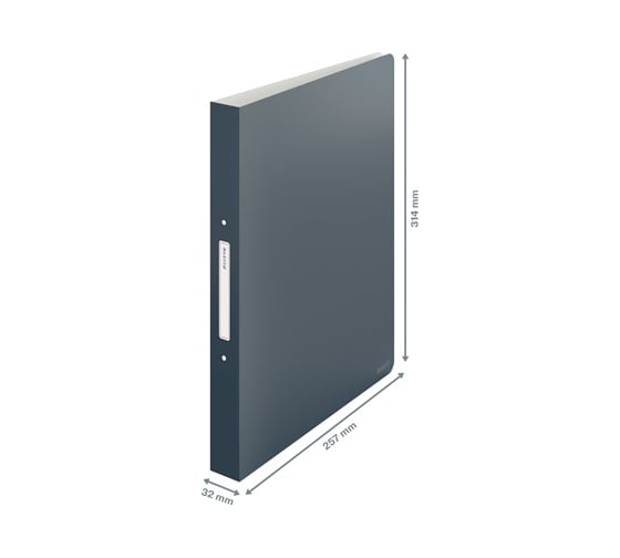 Папка LEITZ Active Cosy soft touch на 2 кольцах, 32 мм, серый 42380089
