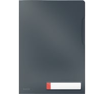 Папка-уголок LEITZ Cosy soft touch с адресной строкой, 3 шт в упаковке, серый 47080089