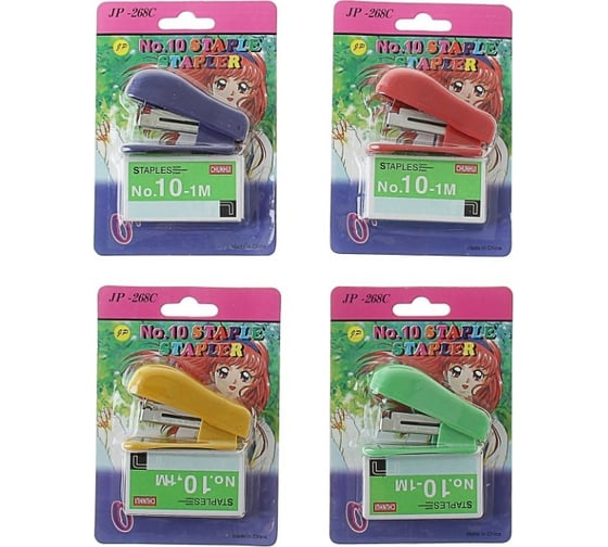 Степлер Calligrata МИНИ №10 + скобы №10 в блистере JP-268C 649323