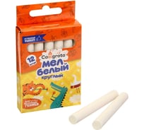 Набор школьных мелков Calligrata белый, 12 штук, круглый, беспыльный, в картонной коробке 1016885