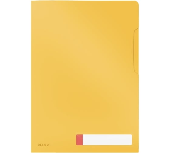 Папка-уголок LEITZ Cosy soft touch с адресной строкой, 3 шт в упаковке, желтый 47080019
