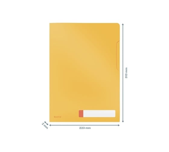 Папка-уголок LEITZ Cosy soft touch с адресной строкой, 3 шт в упаковке, желтый 47080019