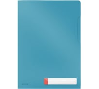 Папка-уголок LEITZ Cosy soft touch с адресной строкой, 3 шт в упаковке, синий 47080061