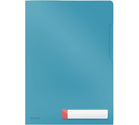 Папка-уголок LEITZ Cosy soft touch с адресной строкой, 3 шт в упаковке, синий 47080061