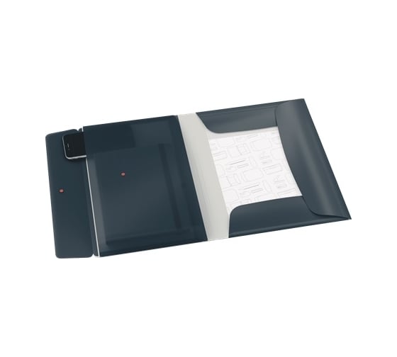 Папка LEITZ Cosy soft touch с 3-мя клапанами с дополнительным внутренним карманом, серый 46190089