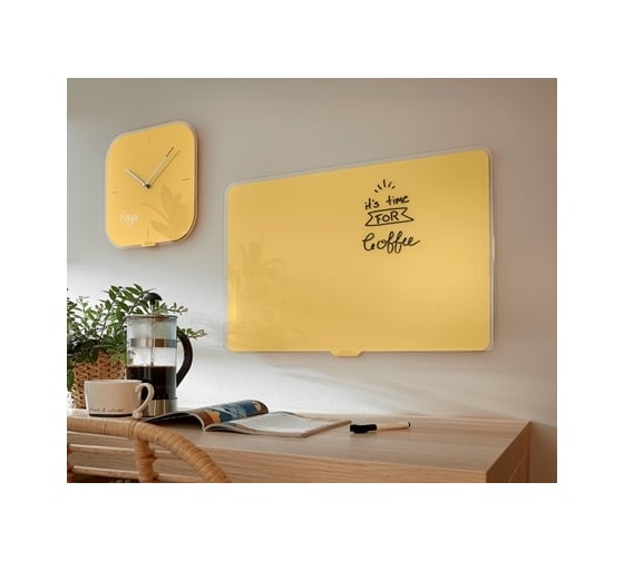 Магнитно-маркерная стеклянная доска LEITZ Cosy 80x60 см, желтый 70430019