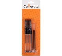 Набор гелевых ручек Calligrata 3 шт 0,5 мм черные + стержни черные 3 шт 0,5 мм на блистере 127750