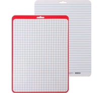 Двусторонняя маркерная доска Calligrata A4, клетка/линейка, красная Д4_02 4005270