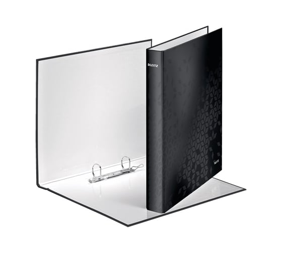 Папка Leitz WOW 2DR с кольцевым механизмом 25 мм темно-черный глянцевый 42410095