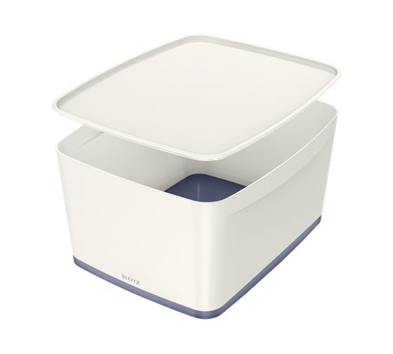 Короб Leitz MyBox с крышкой, большой, белый/серый 52161001