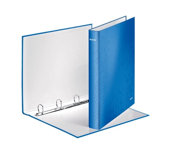Папка Leitz WOW 4DR с кольцевым механизмом 25 мм, голубой глянцевый 42420036
