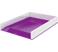 Двухцветный лоток для бумаг Leitz WOW фиолетовый металлик/белый 53611062