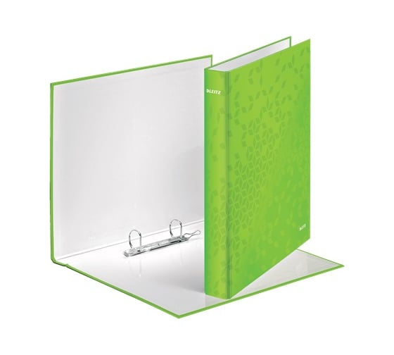 Папка Leitz WOW 2DR с кольцевым механизмом 25 мм ярко-зеленый глянцевый 42410054