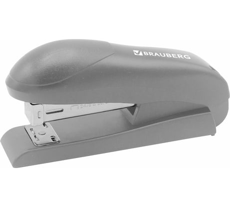 Степлер №24/6, №26/6 UNIVERSAL, до 30 листов, на 100 скоб, серый, BRAUBERG 272717