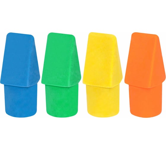 Ластики-колпачки Eraser Caps НАБОР 12 ШТУК, яркие цвета ассорти, блистер, BRAUBERG 271994