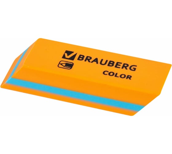 Ластики Color, НАБОР 3 штуки, 55х15х13 мм, прямоугольные, скошенные, блистер, BRAUBERG 272672
