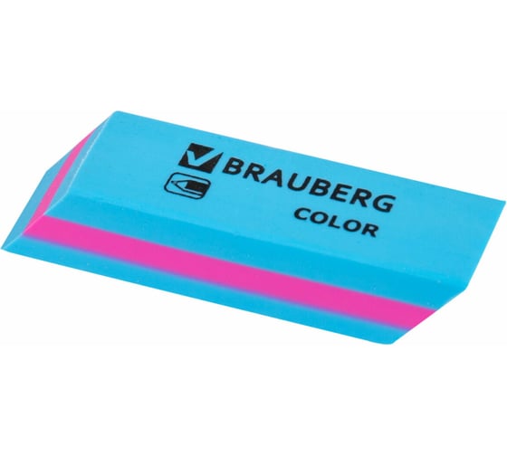 Ластики Color, НАБОР 3 штуки, 55х15х13 мм, прямоугольные, скошенные, блистер, BRAUBERG 272672