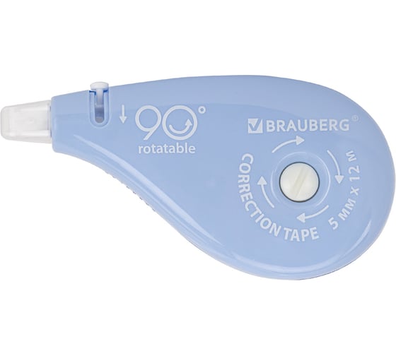 Корректирующая лента PASTEL 5мм х 12 м вращающийся наконечник 3 шт, BRAUBERG 272489