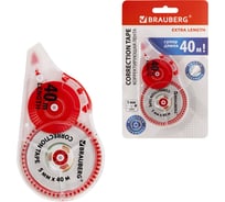 Корректирующая лента EXTRA LENGTH, 5мм х 40м, механизм перемотки, корпус красн., BRAUBERG 272502