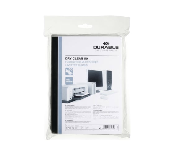 Сухие салфетки DURABLE DRY CLEAN 50 шт в упаковке 573402
