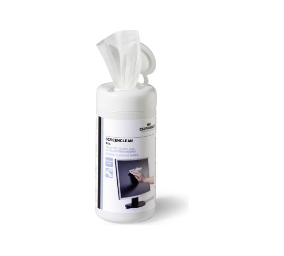 Туба с салфетками для экранов DURABLE SCREENCLEAN 100 шт в упаковке 573602 1