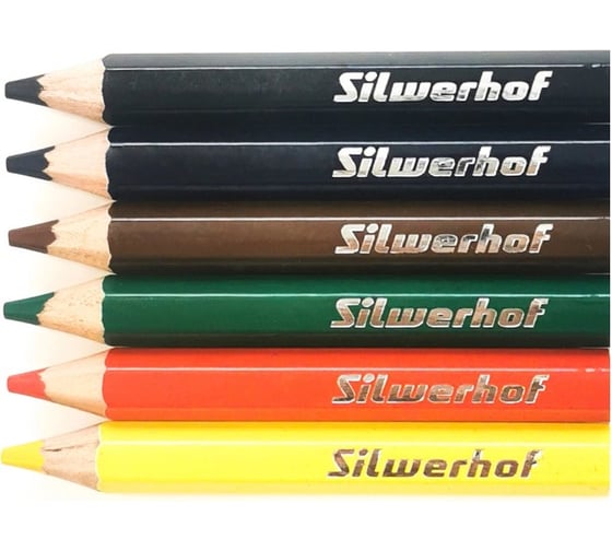 Карандаши цветные SILWERHOF Jumbo Mini Веселые друзья 6 мм шестигранные дерево ассорти 6 цветов коробка/европод 1862740