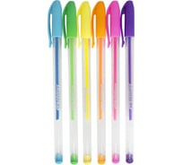 Набор гелевых ручек SILWERHOF Монстрики Neon диаметр 1 мм блистер 6 шт, 6 цветов неоновые чернила 1831264