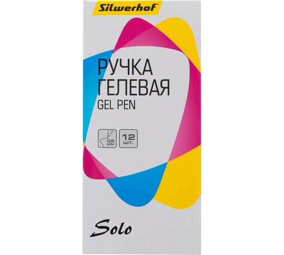 Ручка гелевая SILWERHOF Solo диаметр 0.5 мм чернила синие сменный стержень игловидный пишущий наконечник 1474301