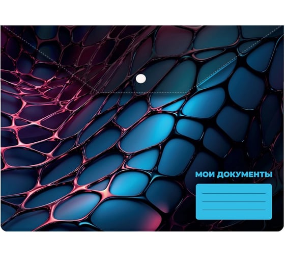 Конверт на кнопке Silwerhof Web A4, пластик, 0.25 мм, кнопка белая 2015298 1
