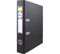 Папка-регистратор Silwerhof A4, 50 мм, ПВХ/бумага, черный, без окантки, сборная, сменный карман на корешке 1890079