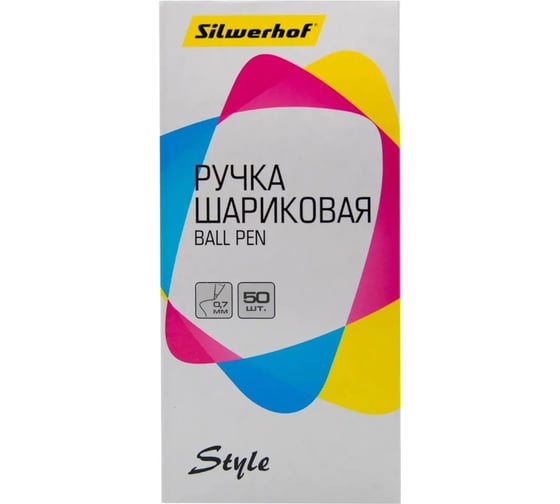 Ручка шариковая SILWERHOF Style диаметр 0.7 мм чернила синие сменный стержень линия 0.5 мм корпус прозрачный 1465256