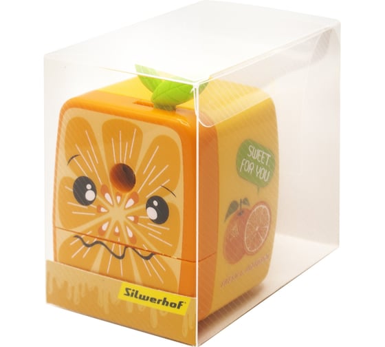 Точилка для карандашей механическая Silwerhof Vitamin C лимон Монстрики, 1 отверстие, пластик, ассорти 1832443