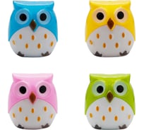 Точилка для карандашей ручная Silwerhof Owl Солнечная коллекция, 2 отверстия, пластик, ассорти, коробка 1452383