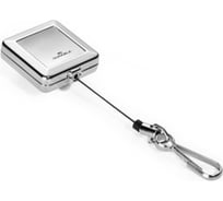Рулетка для пропуска DURABLE CHROME QUADRO с карабином, серебристый 832823