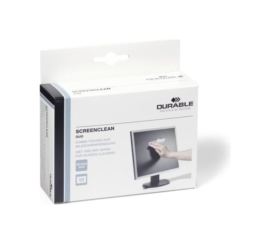 Набор салфеток для бережного ухода за мониторами DURABLE SCREENCLEAN DUO 572102 1