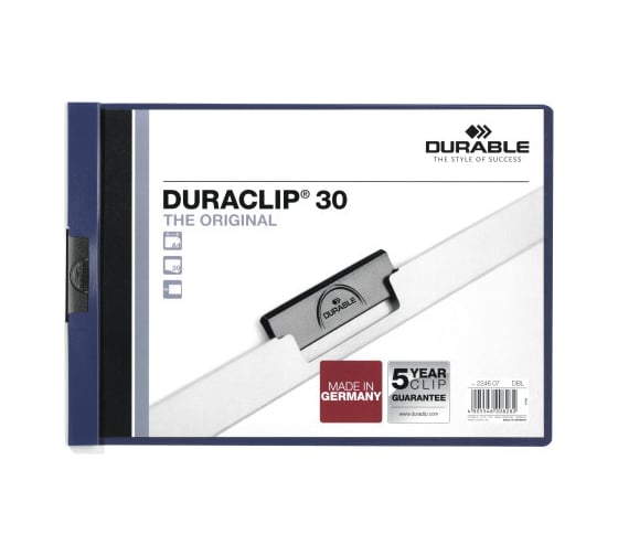 Горизонтальная папка DURABLE DURACLIP 30 с клипом, синий 224607 1