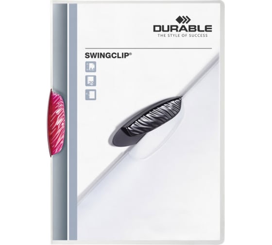Папка DURABLE SWINGCLIP 30 с клипом, малиновый 226035 1