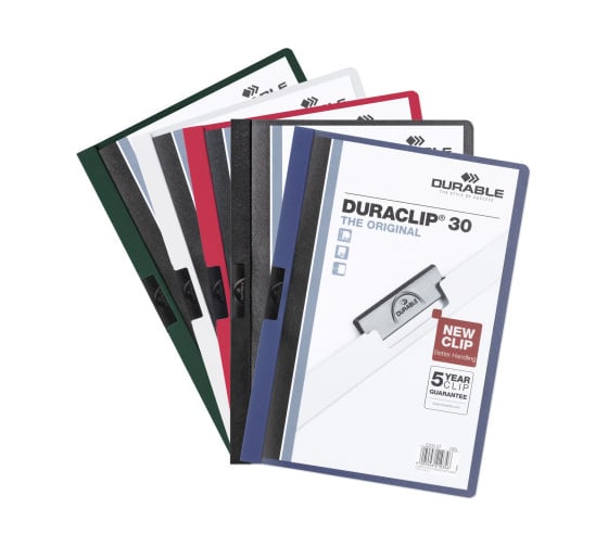 Папка DURABLE DURACLIP 30 с клипом, синий, 5 шт в упаковке 222707 1