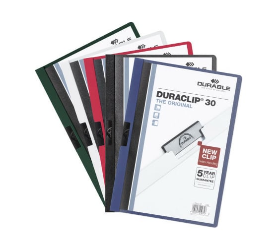Папка DURABLE DURACLIP 30 с клипом, черный, 5 шт в упаковке 222701 1
