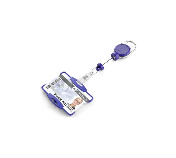 Держатель для пропуска DURABLE EXTRA STRONG с рулеткой, синий 868907 1