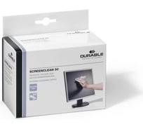 Влажные салфетки для чистки мониторов DURABLE SCREENCLEAN 50 шт в индивидуальной упаковке 578702