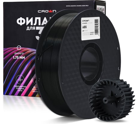 Пластик для принтера CROWN MICRO CM-FILABS020B ABS Чёрный CM000003725